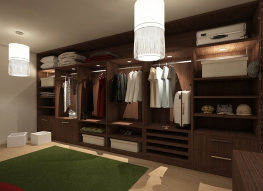 Классическая гардеробная комната из массива с подсветкой Стерлитамак