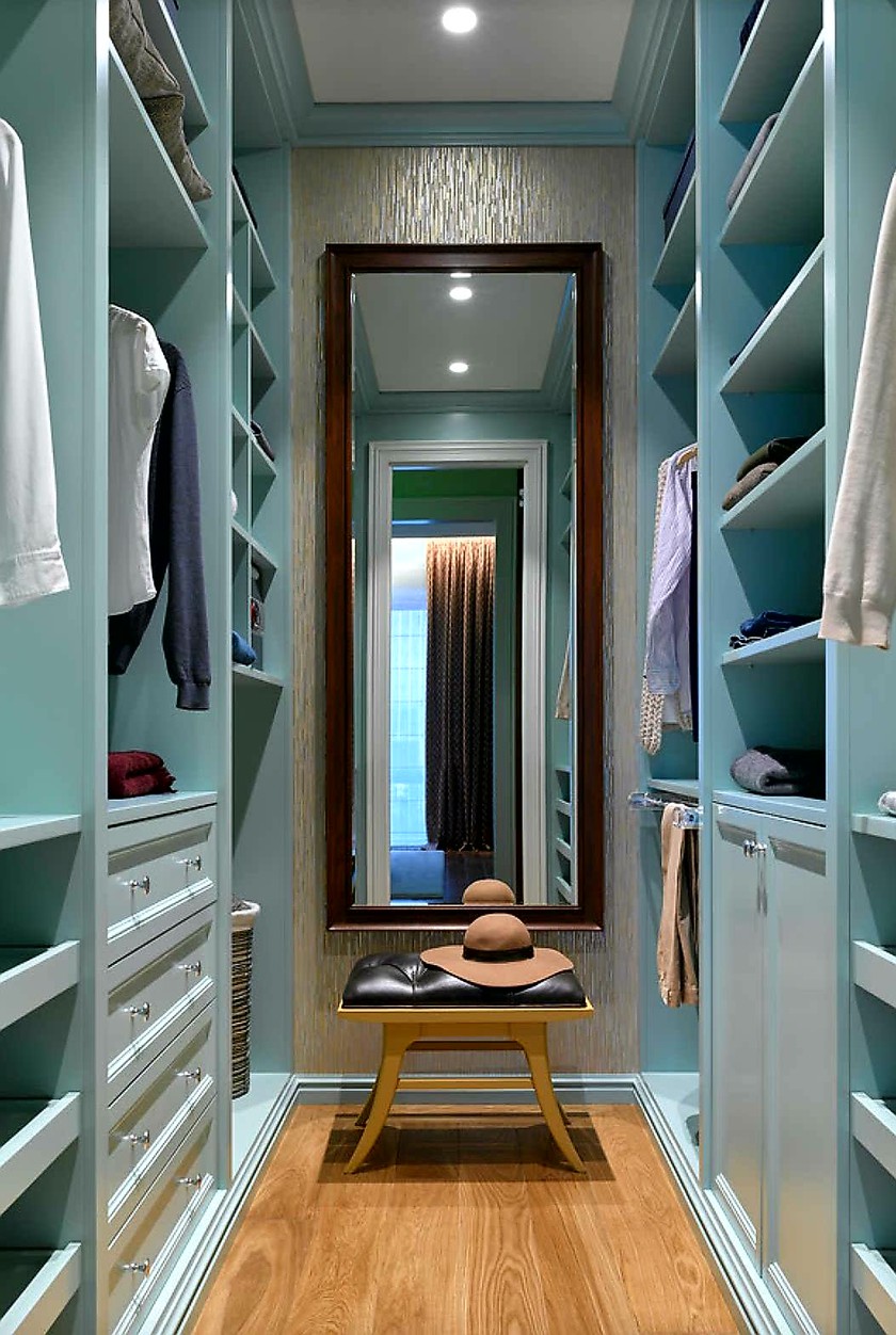 Параллельная гардеробная комната с большим зеркалом Стерлитамак