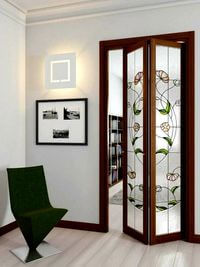 Двери гармошка с витражным декором Стерлитамак